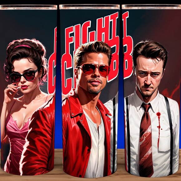 Glow in the Dark Fight Club 90s Tyler Durden - Bradd Pitt Movie Cup Mug Tumbler - Picture 2 of 4